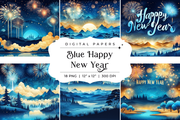 Blue Happy New Year Backgrounds: Elevate Your 2024 Celebrations