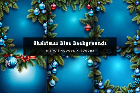 Christmas Blue Natural Backgrounds: Serene Winter Design Assets