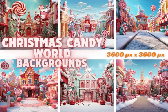 Christmas Candy World Backgrounds: A Sweet Holiday Design Asset