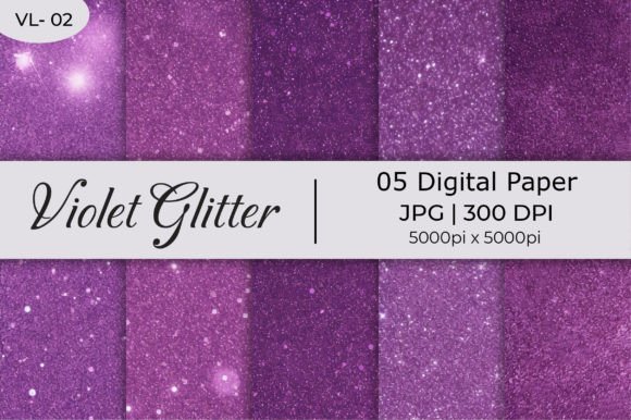 Elevate Your Digital Canvas with Violet Shiny Glitter Paper Backgrounds
