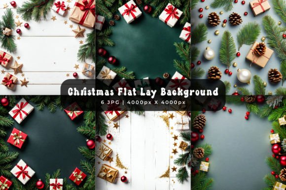 Elevate Your Holiday Designs with Christmas Flat Lay Backgrounds
