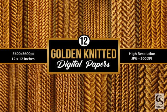 Gold Knitted Texture Backgrounds: A Designer’s Cozy Asset