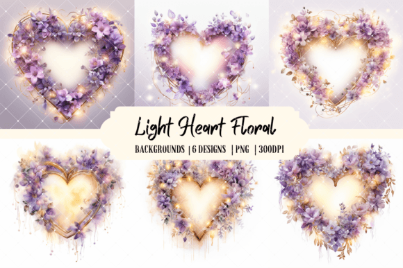 Light Heart Floral Backgrounds: A Perple Creative Asset