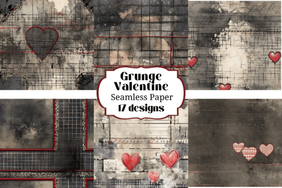 Unleash Raw Romance: Grunge Valentine Backgrounds Digit Paper
