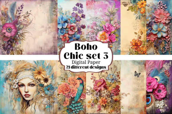 Unleash Your Creativity with 21 Boho Chic Digital Paper Backgrounds