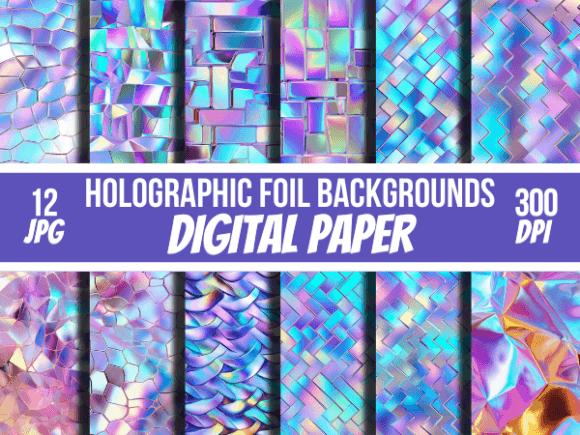 Unlocking Prismatic Depth: Holographic Foil Papers Backgrounds JPG
