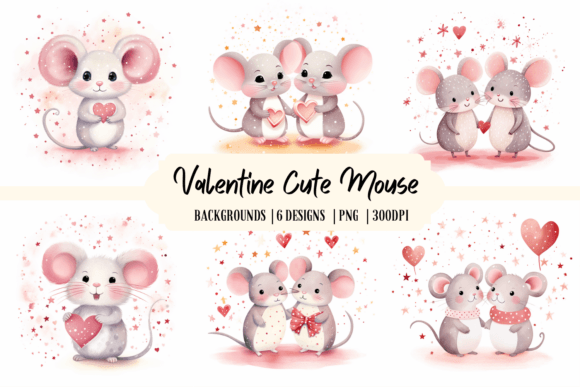 Valentine Cute Mouse Backgrounds: Whimsical Digital Art for Your Projects