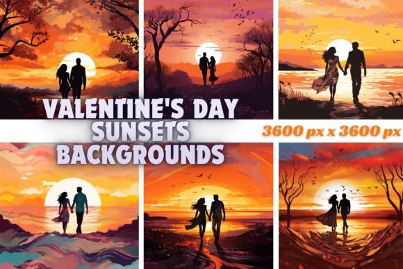 Valentine's Day Sunsets Backgrounds: Infuse Your Designs with Warm Romance