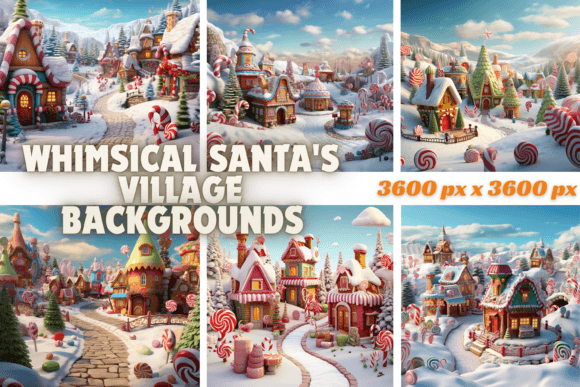 Whimsical Santa's Village Backgrounds: A Festive Design Toolkit